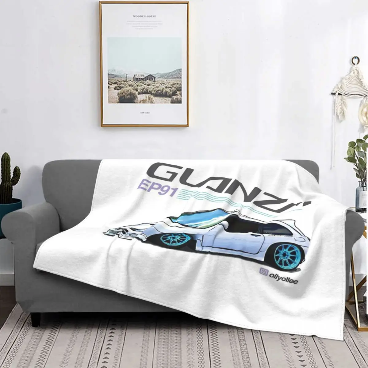 

Manta de algodón a cuadros de Toyota Starlet Glanza V, colcha para cama, sofá, manta de verano, ropa de cama