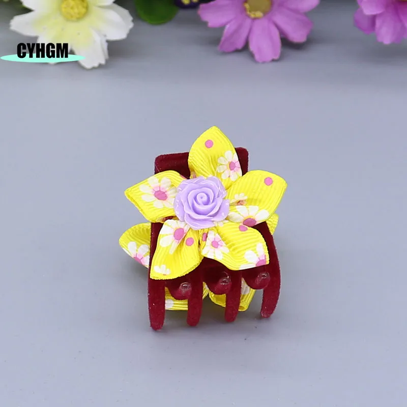 Оптовая продажа новые заколки для волос с лентой девочек шелковые милые женские