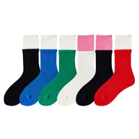 stitching color solid color woman socks in tube design street cool socks young people gift cotton