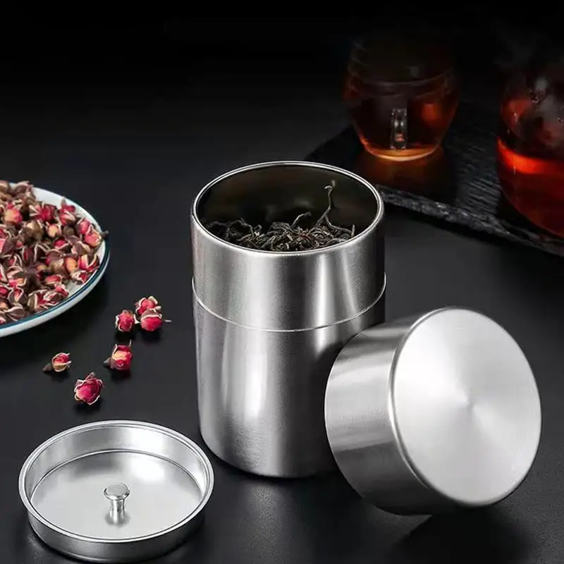 

Metal Tin Storage Sealed Candy Jar Tea Kitchen Flour Stainless Packaging Snacks Container Loose Canister Can Leaf Box Steel