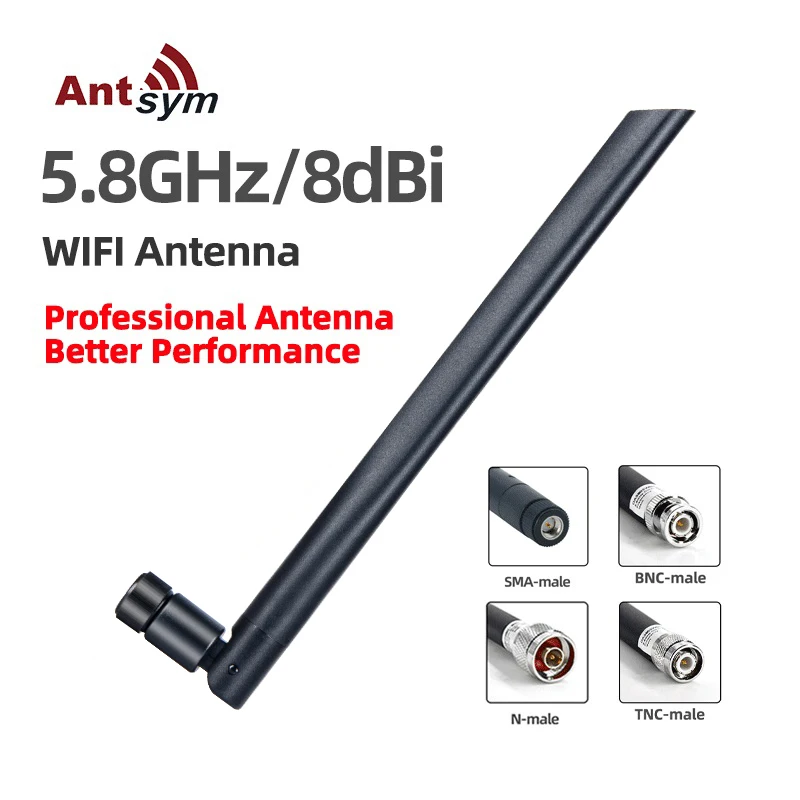 5.8GHz Wifi Antenna 8dBi SMA RP BNC Male for WiFi Router Wireless Network Card USB Adapter Security IP Camera