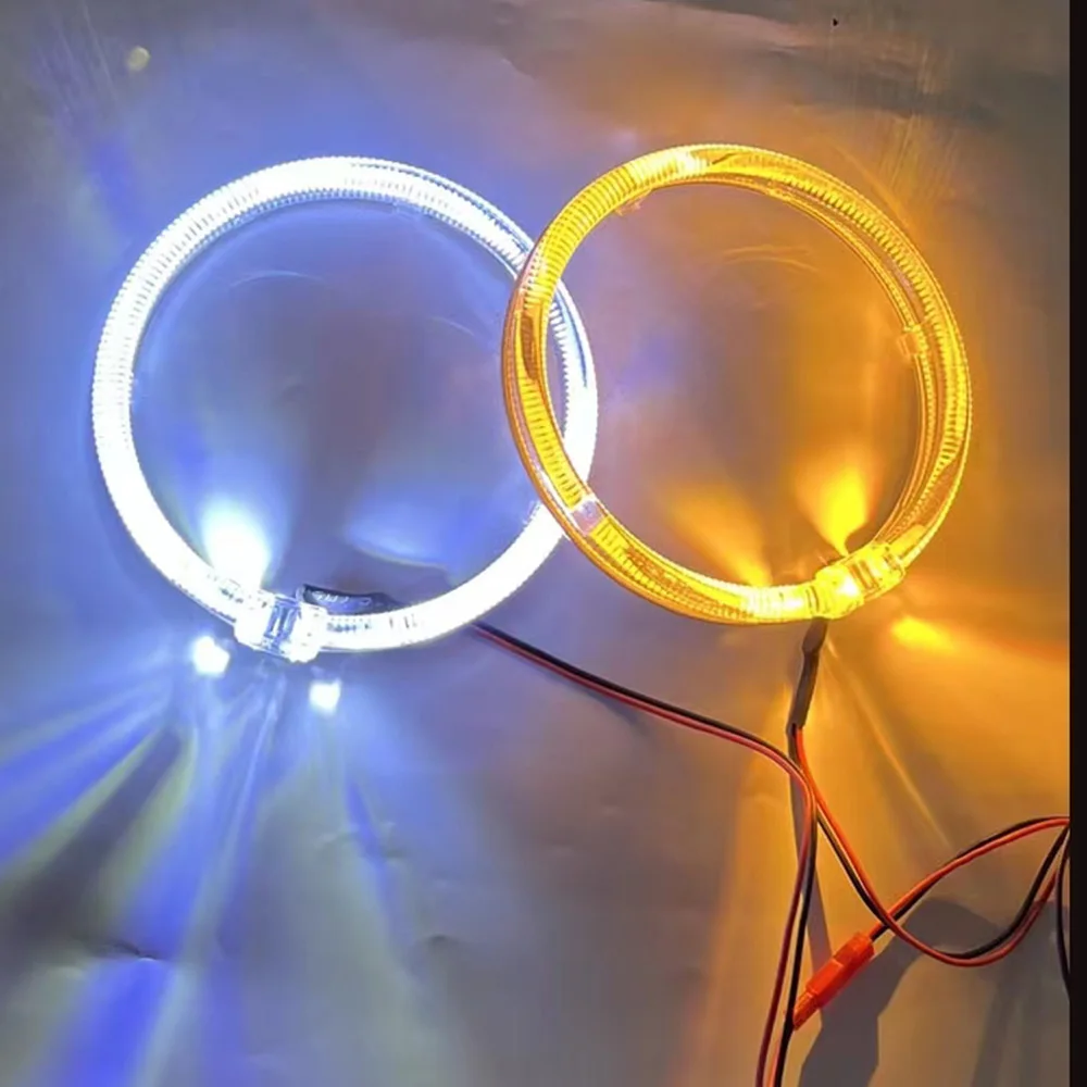 

Белые янтарные Автомобильные светодиодные глаза ангела, кольца с ореолом 80 мм, 95 мм, 105 мм, 110 мм, автомобильные акриловые круглые глаза ангела для мотоцикла, 2 шт.