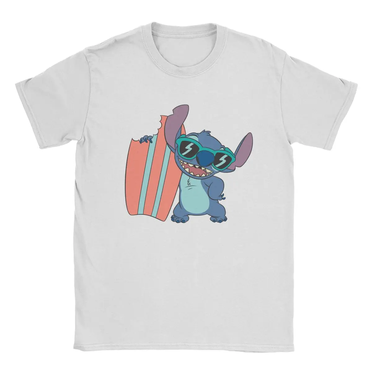 

Hipster Disney Summer Stitch With Surfboard T-Shirts for Men Crew Neck Cotton T Shirts Short Sleeve Tee Shirt Gift Idea Tops