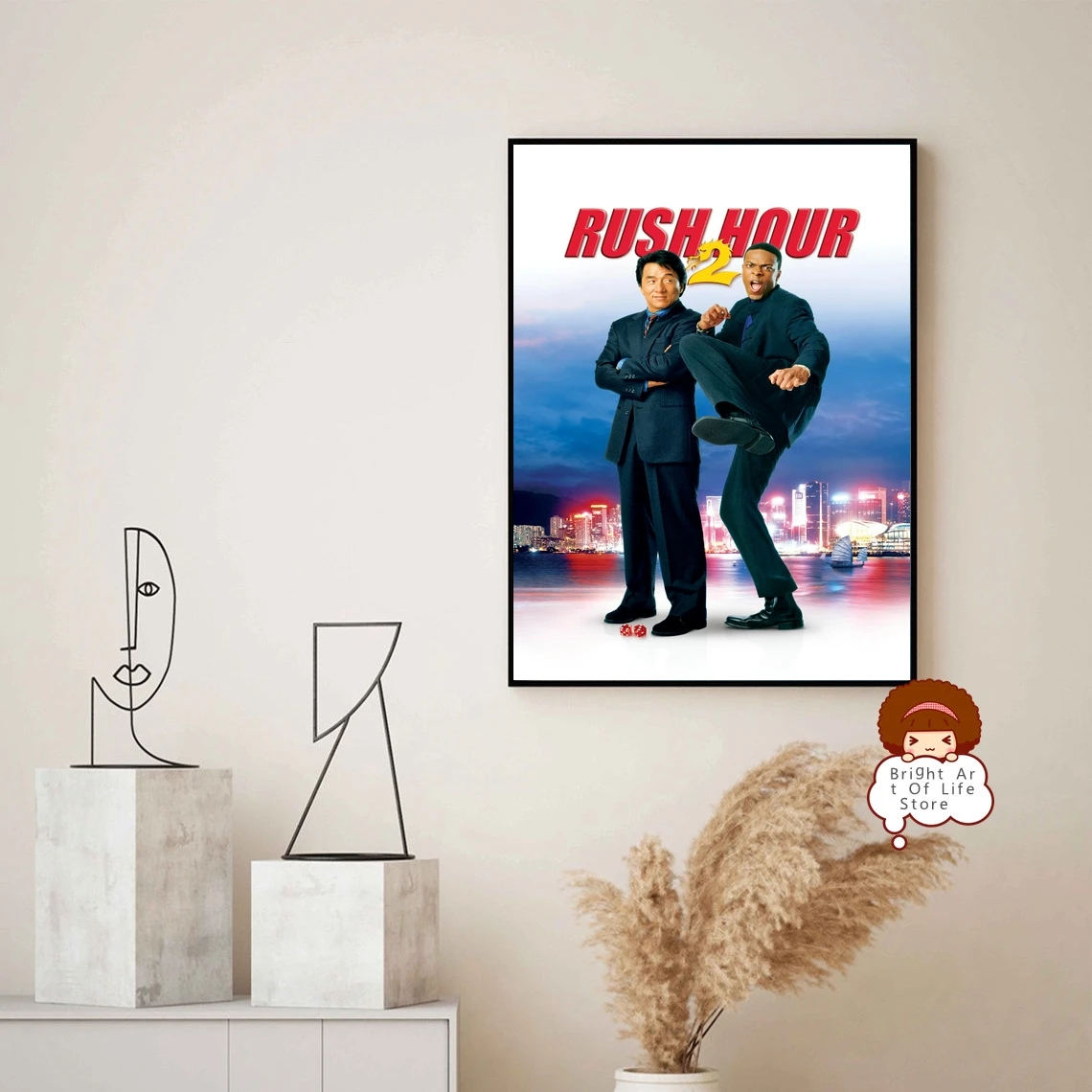 Классический плакат из фильма Час пик 2 (2001) Обложка фотопечать холст настенное