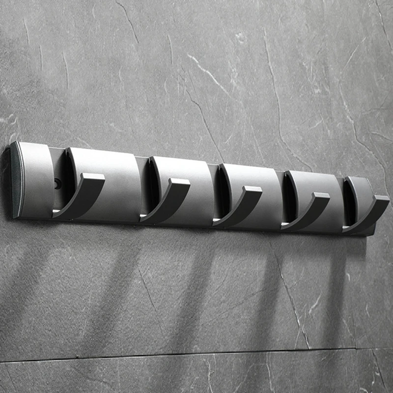 

Folding Towel Hanger 2ways Installation Wall Hooks Coat Clothes Holder for Bathroom Kitchen Bedroom Hallway, Black Gold