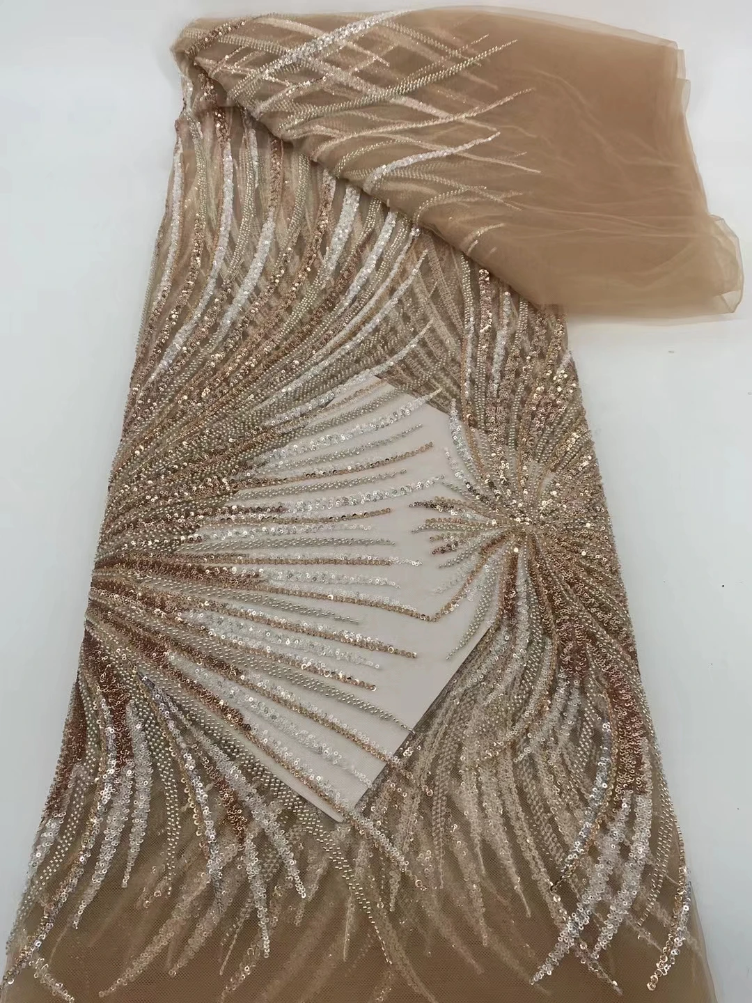 Новинка 2024 фатиновая кружевная ткань для свадебного платья