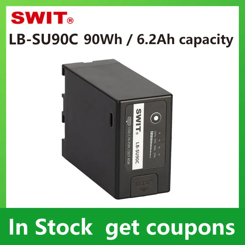 

SWIT LB-SU90C SONY BP-U Series Compatible Battery For PXW-Z280, X280, FS5, FS7, FX9 etc, Has D-tap Socket & USB-C