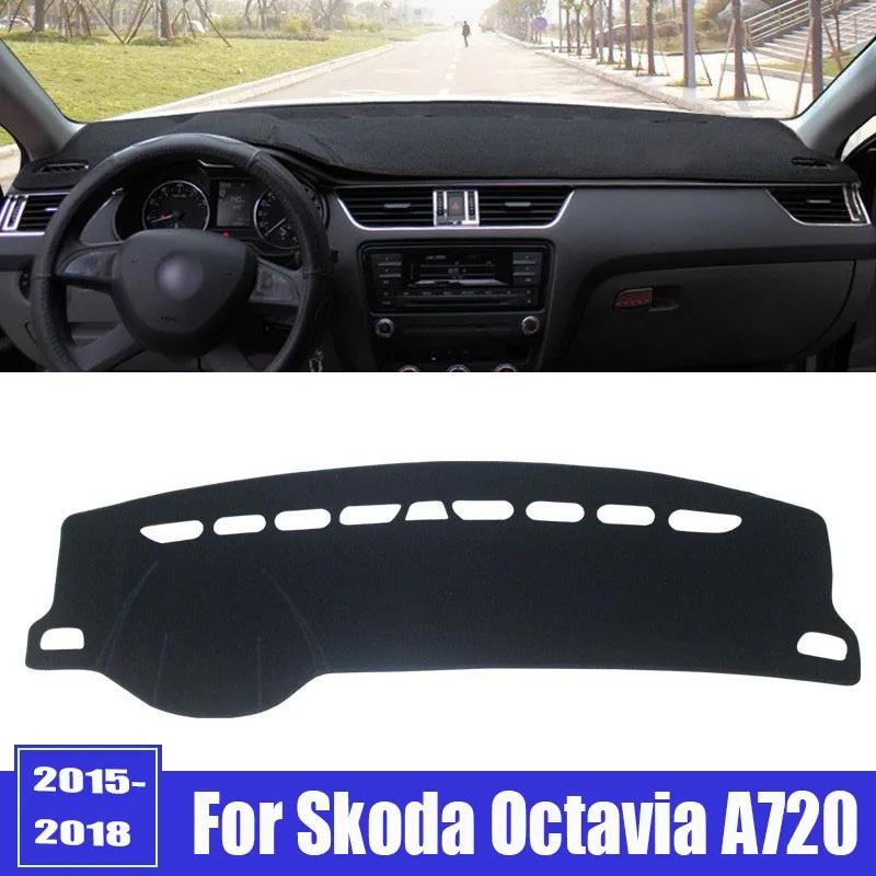 

Для Skoda Octavia A72015-2018 чехол для приборной панели автомобиля коврики для защиты от ультрафиолетового излучения чехол коврики автомобильные акс...