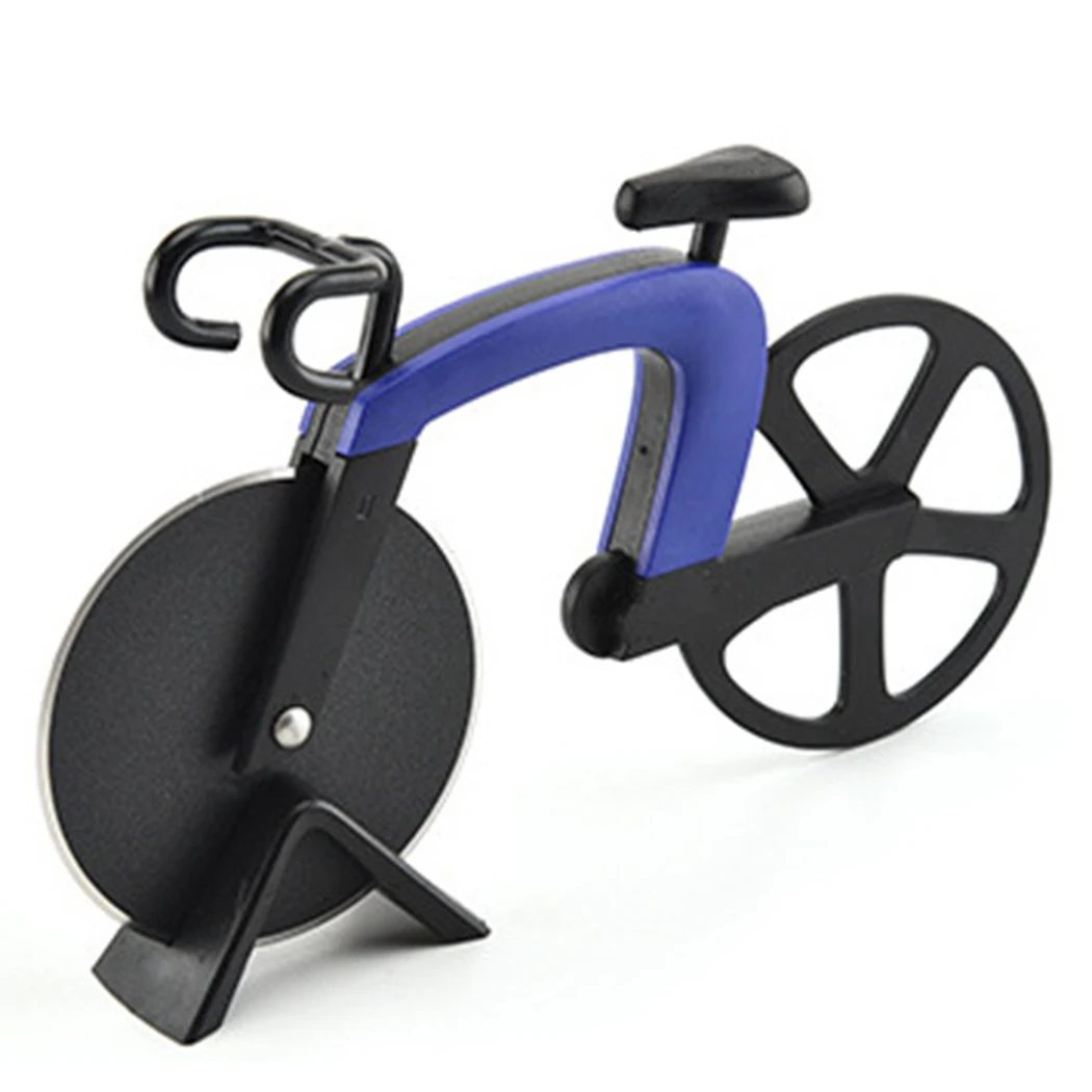 

Kitchen Gadget Stainless Steel Plastic Bicycle Roller Pizza Cutter Slicer Bicycle Pizza Cutter Wheel Pizza Cutting Knife Slicer