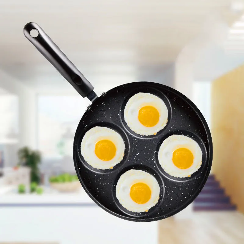 

24cm Four Holes Small Fried Egg Artifact Fried Egg Pot Non-stick Pan Household Mini Poached Egg Burger Egg Dumpling Pot Mold