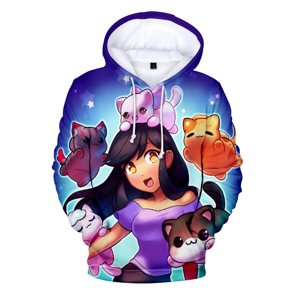 

Модная популярная толстовка с 3D принтом Aphmau, удобные детские толстовки в стиле хип-хоп, повседневные универсальные толстовки в стиле Харадзюку, мужские толстовки с капюшоном