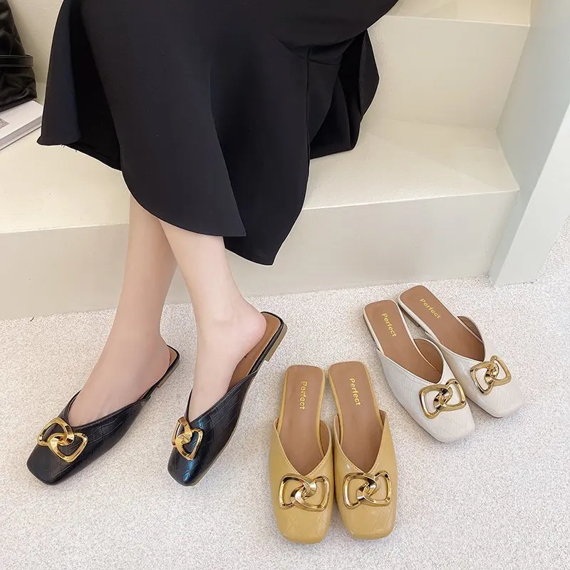 

sandals women shoes women slippers women sandals Modern Slippers Rubber Square heel sandale femme eté 2022 luxe