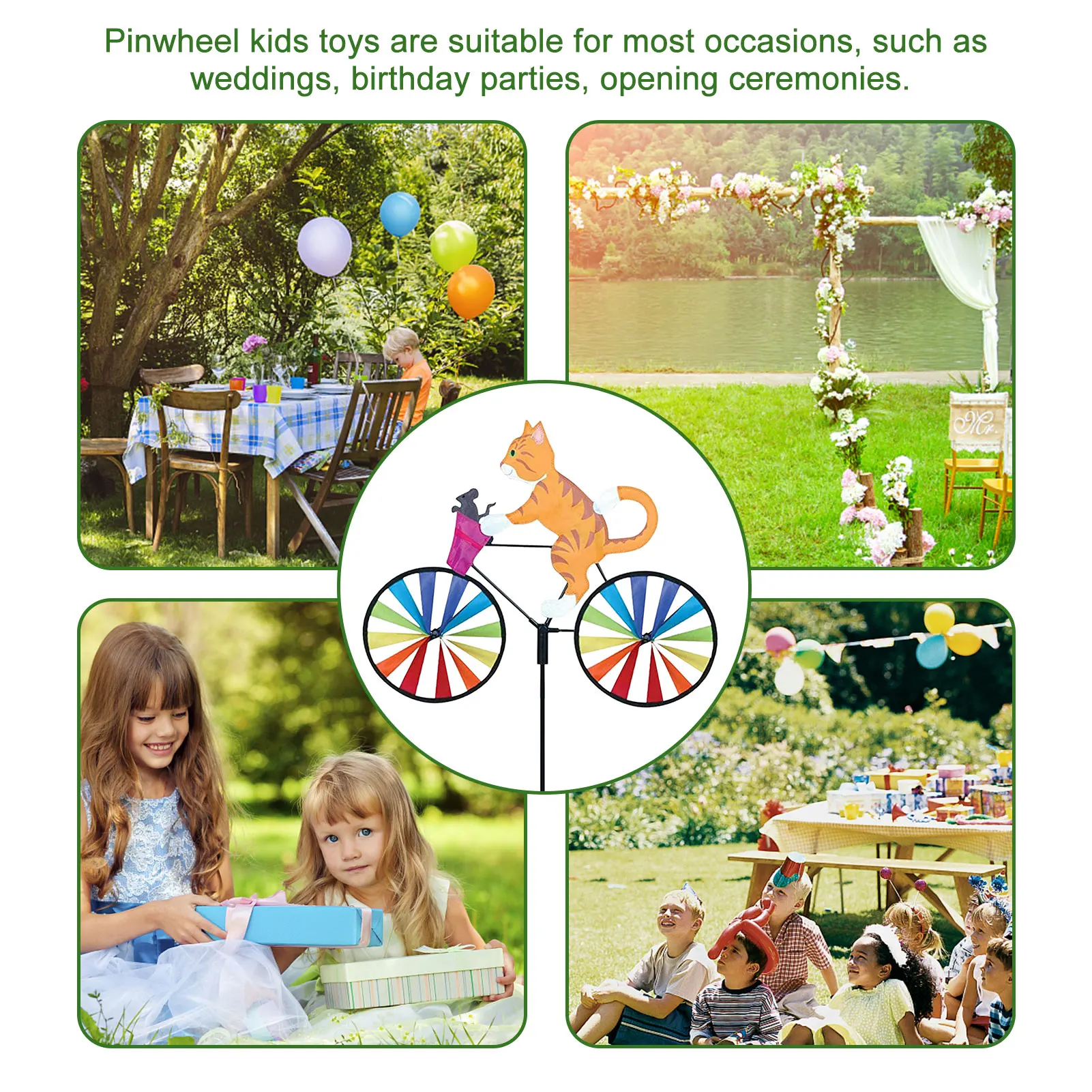 

Садовая ветряная мельница 3 шт., белые садовые блесны для украшения велосипеда, Детские декоративные игрушки, лужайка, садоводство, искусств...