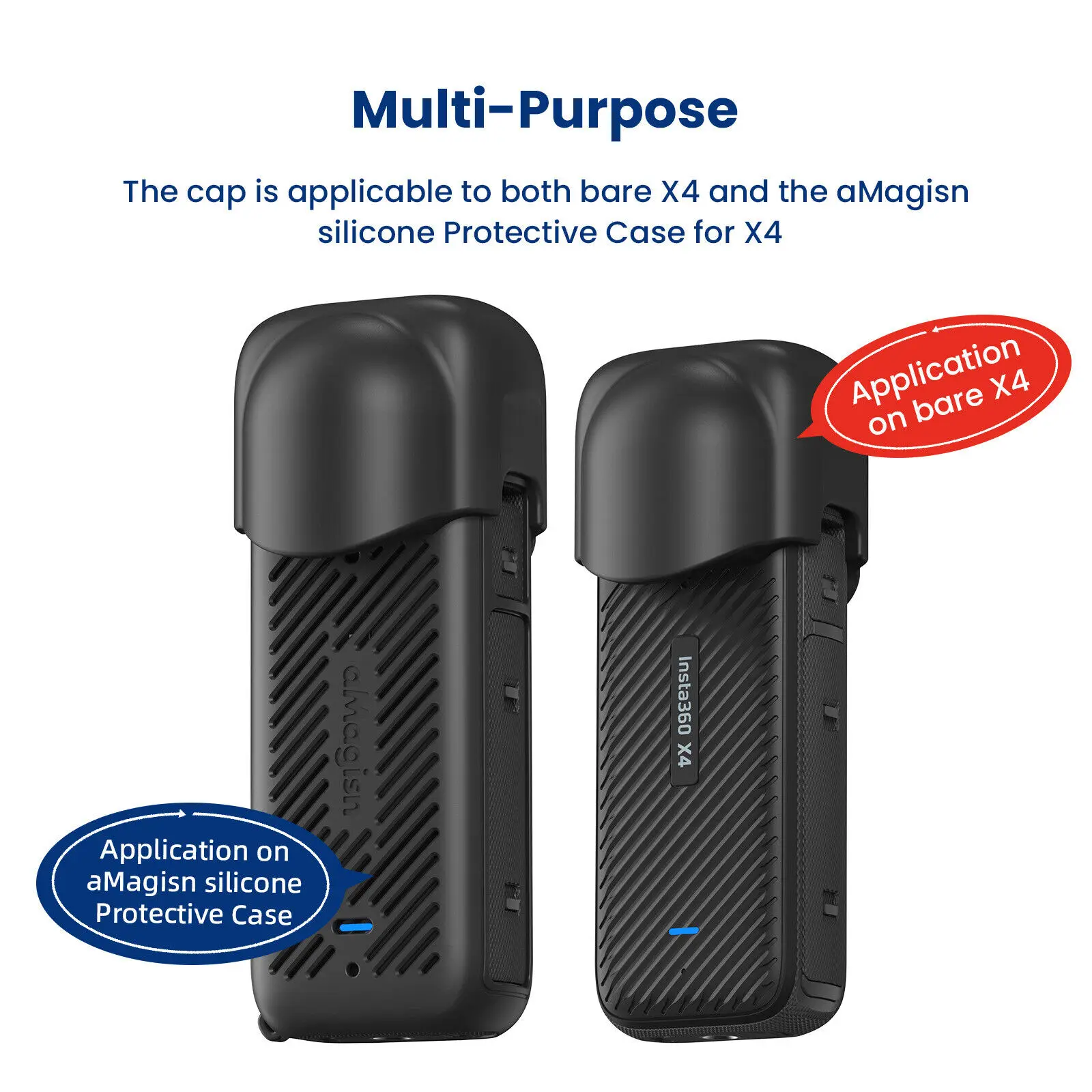 Amagis для Insta360 X4 Защита объектива Защитная силиконовая Крышка корпуса