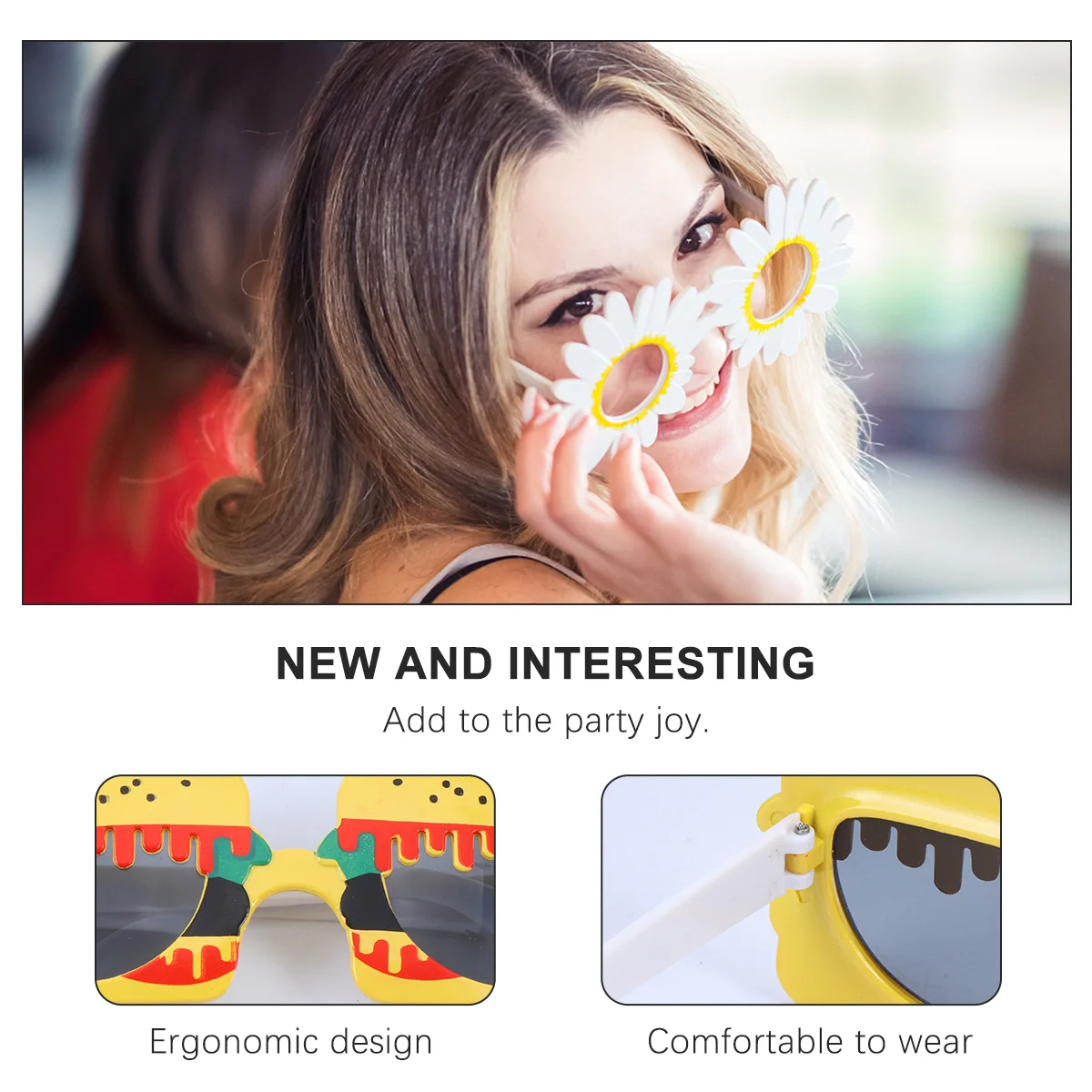 2 шт. солнцезащитные очки-гамбургеры реквизит для фотосессии вечеринки оправа