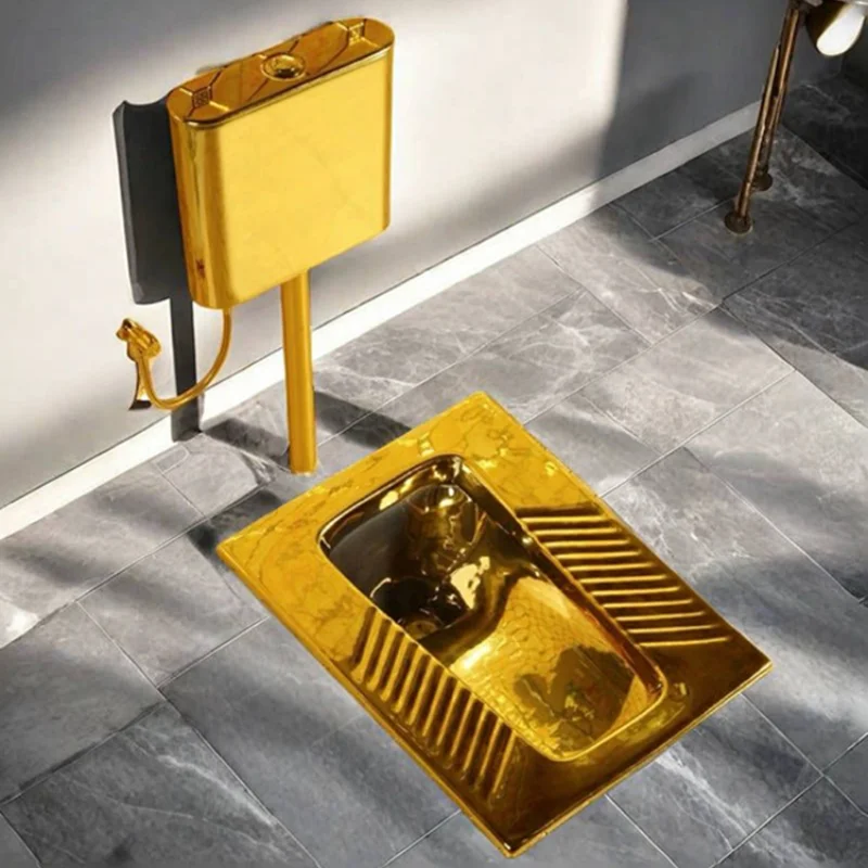 Керамический резервуар для воды полный набор позолоченного сиденья унитаза