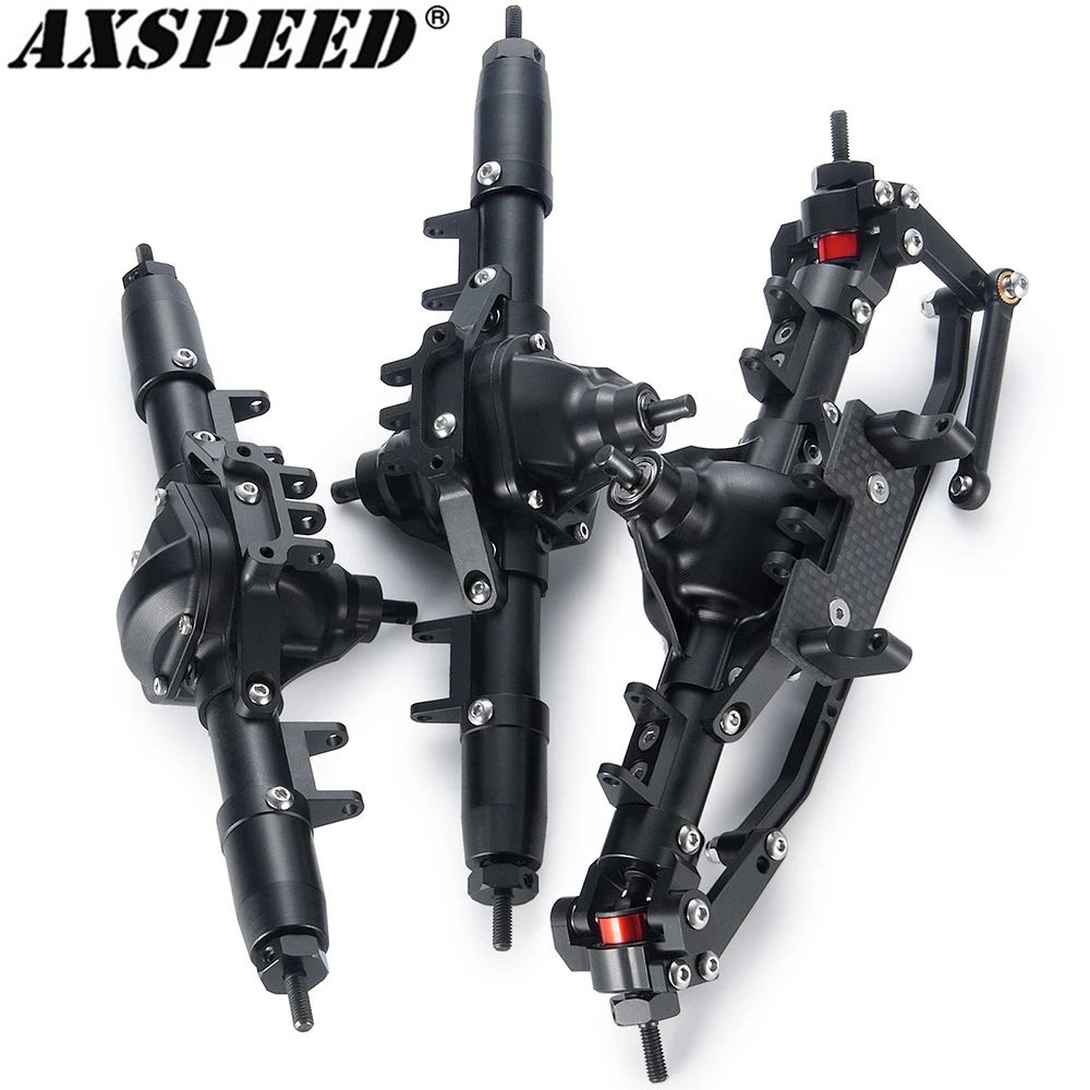 AXSPEED Metal CNC Axle Front & Middle & Rear Portal Axle for 1/10 RC Rock Crawler Car Axial SCX10 Upgrade Parts