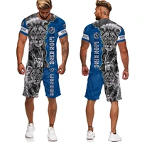 summer new spring summer cool the lion t shirt short set mens oversized short sleeve male suit tracksuit men sportswear clothes