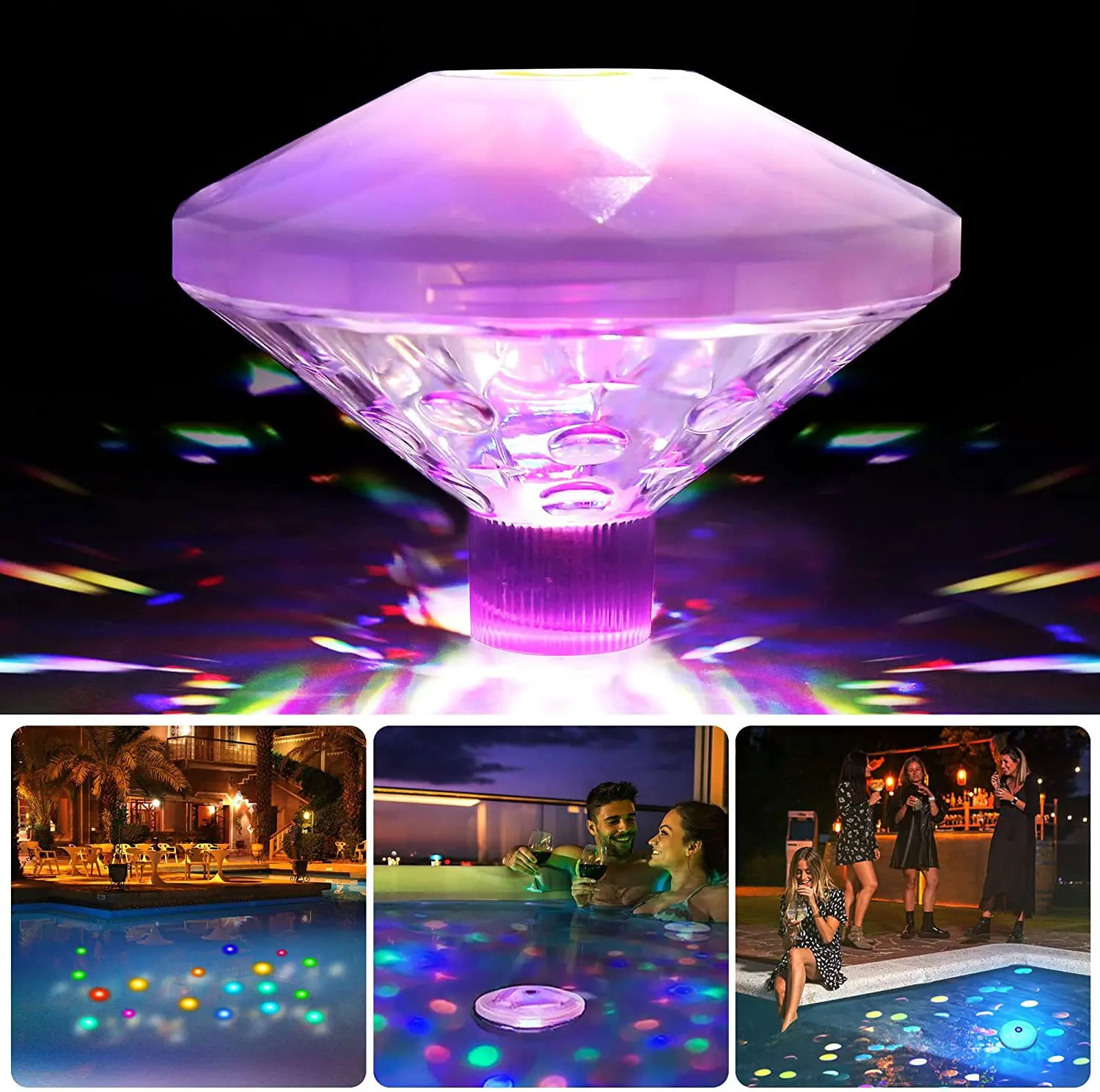

Colorful Flash Projector Lamp LED Underwater Light Outdoor Submersible Night Lamp For Swimming Pool Party Decor Baby Bath Toys