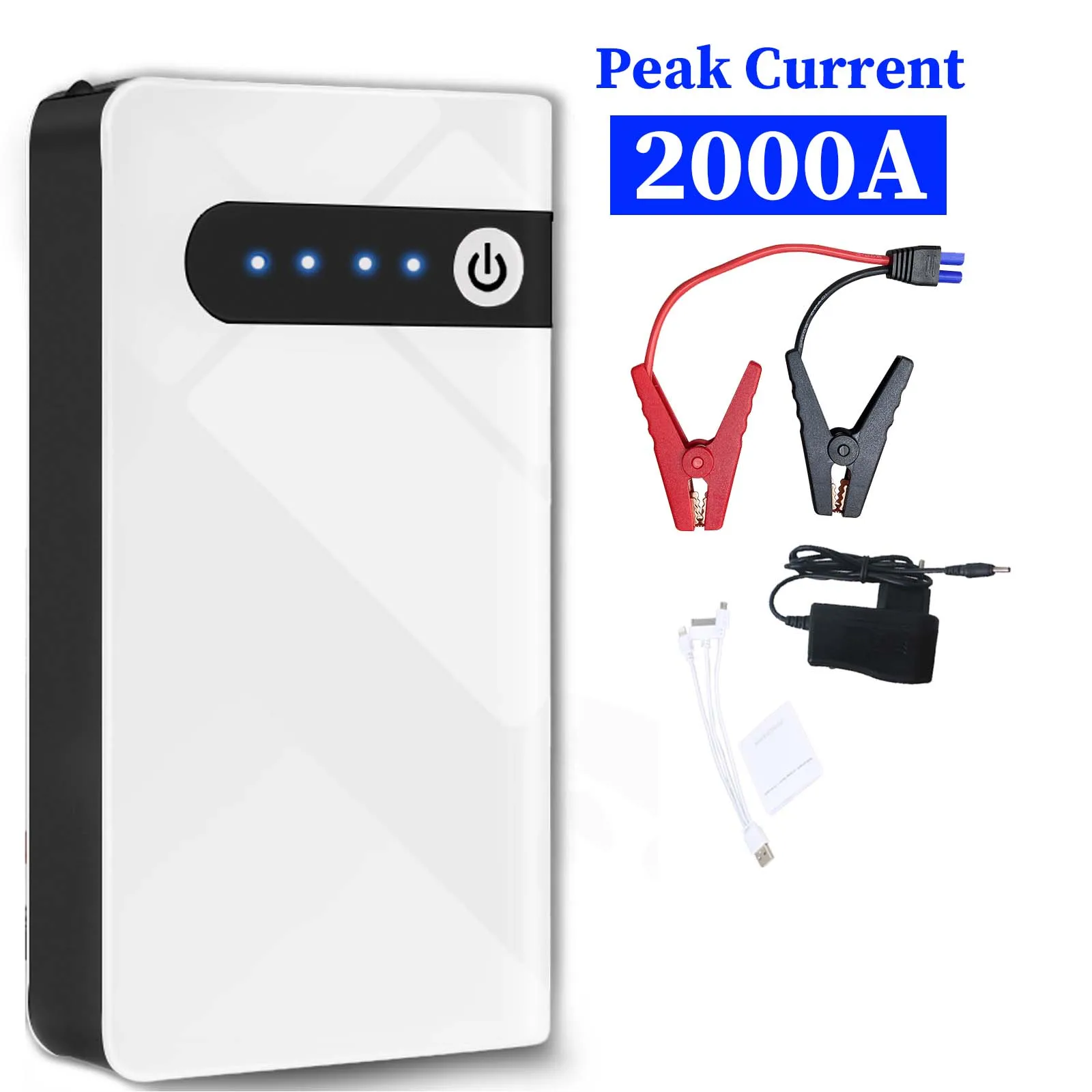 

Power Bank 2000A 12V Автомобильный стартер Портативное зарядное устройство для автомобильного аккумулятораЗапускное устройство Автоматическое аварийное запускное освещение