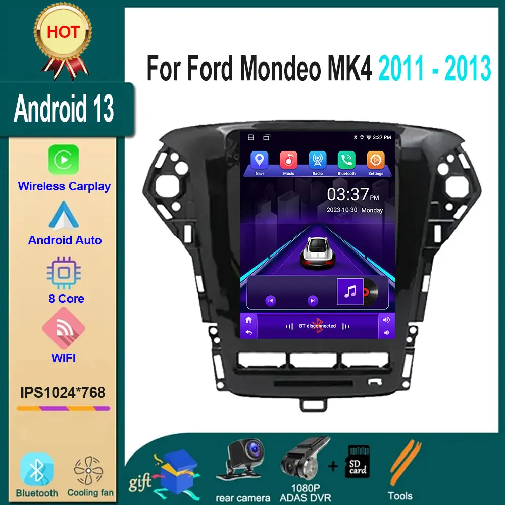 Автомагнитола для Ford Mondeo MK4 9 7-2011 2013 дюйма Android 14 2 Din