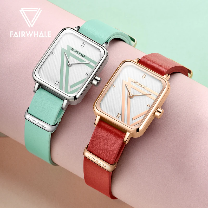 Enlarge 2023 Square Dial Leather Strap Women Watch Gifts Waterproof Women's Luxury Brand Woman Fashion Quartz Wristwatches Casual