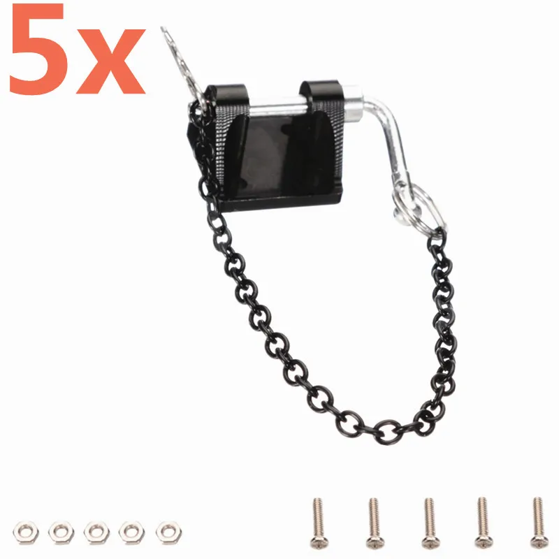 

5Pcs 1/10 Hitch Tow Shackles Trailer Hook Set Metal Climbing Rope Chain Parts RC Crawler Model Accessories Rescue Simulation