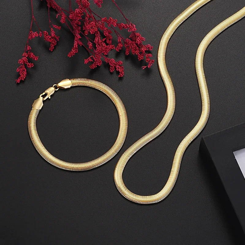 Классические 6 мм змеиные кости ожерелья браслеты стерлинговое серебро 925 пробы