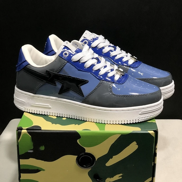 

2023 New Model Casual Men's Shoes Women's Bapesta Shoes Fashion Patent Leather Bondi 7 Sneakers Outdoor Comfortable Board Shoes