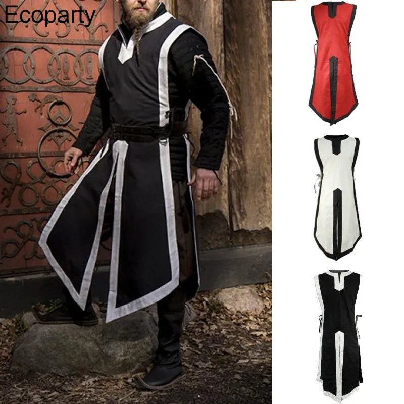 

Мужской костюм для косплея средневековых викингов Норман воин рыцарь черный топ без рукавов жилет для хэллоуивечерние нарядные наряды