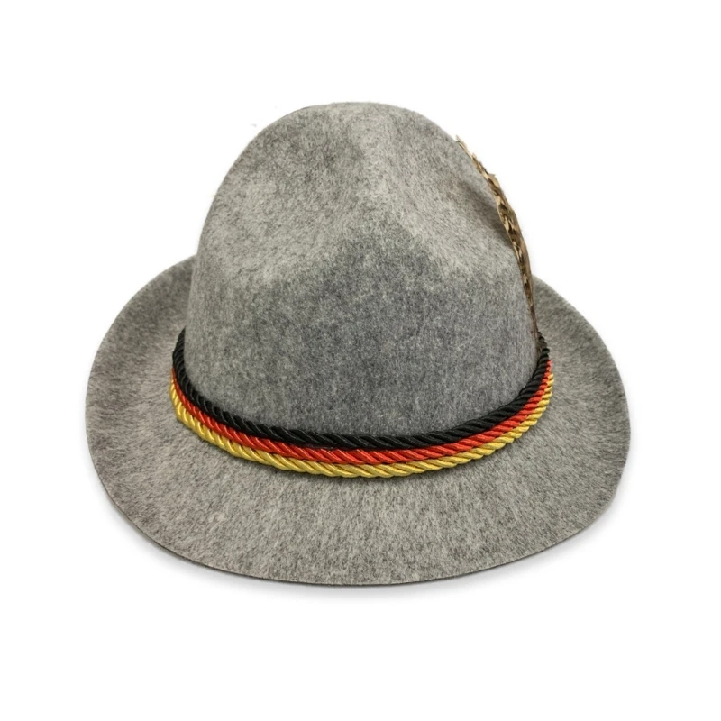 

Feather Decors Women Men Fedora Hat for Winter Autumn Elegant Lady Felt Homburg Church Jazzs Hat Adjustable Dropship