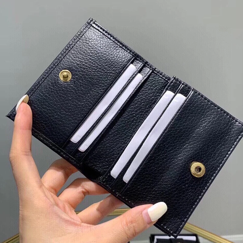 

Cowhide ladies small wallet multifunctional