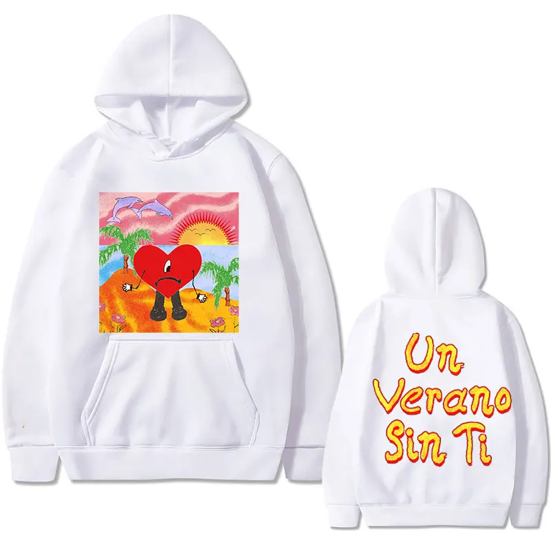 

Bad Bunny UN VERANO SIN TI Hoodies Men Women Music Album Graphic Print Loose Oversized Hip-Hop Hoodie Sweatshirts