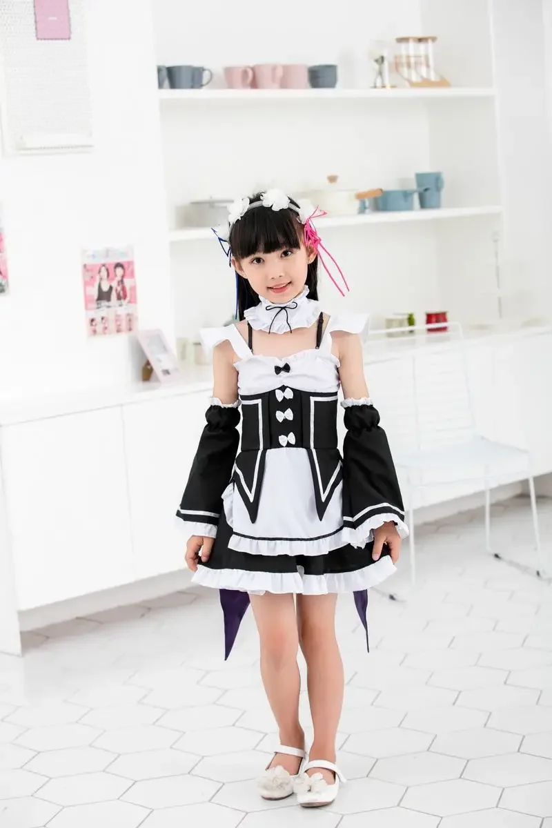Костюм горничной Рам рем для косплея женская одежда волос Re:zero Kara Hajimeru Isekai Seikatsu