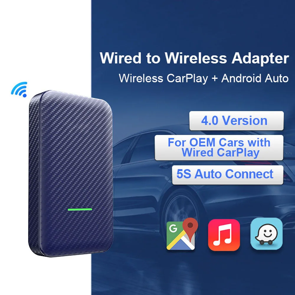 

Carlinkit 4.0 Apple CarPlay Wireless Dongle Activator For Audi Proshe Benz VW Volvo Toyota IOS 15 Plug And Play Car MP4 MP5 Play