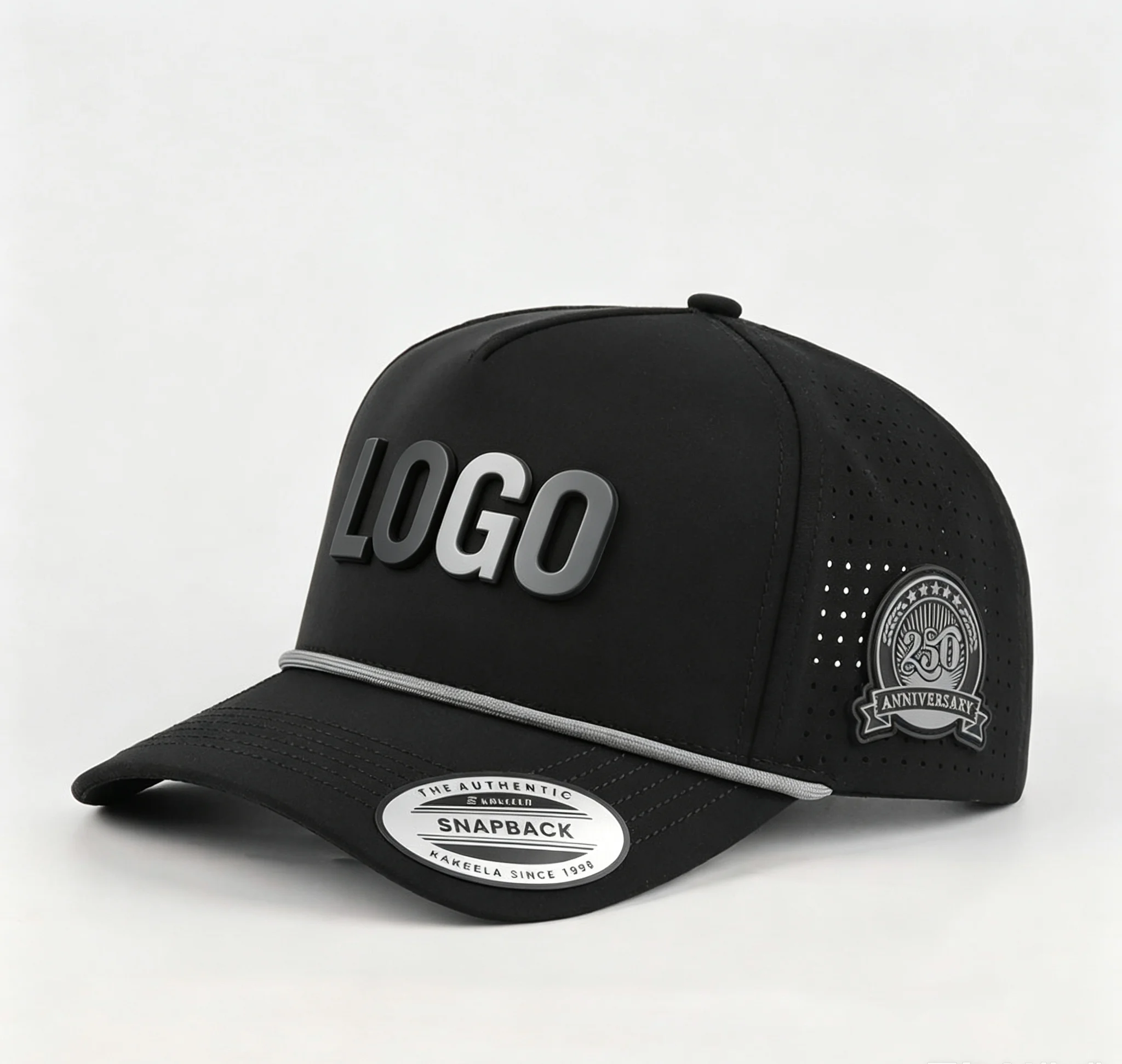 Фото Бейсболка Custom 5 Panel Golf Hat с логотипом из ПВХ-резины, специальная серия, высококачественная, водонепроницаемая, производство США. №1