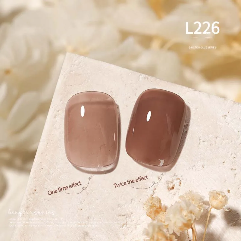 

Gel Nail Art Polish Jelly Color Ice Transparent Pink Glitter Phototherapy Glue Soak Off UV Semi Permanent Nail Gel Manicure