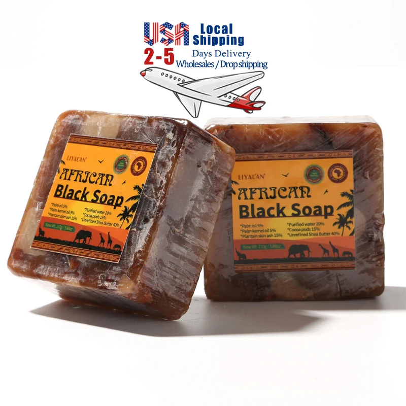 110g Black Soap Magic Anti Taches Face Bath Deep Cleansing Exfoliating Body Moisturizing Treatment Acne Skin Care African Soap