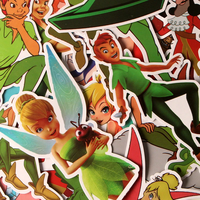 

19pcs Peter Pan Scrapbooking Stickers Packs Waterproof Skateboard Luggage Motorcycle Guitar Graffiti Kid Toy decals pasters