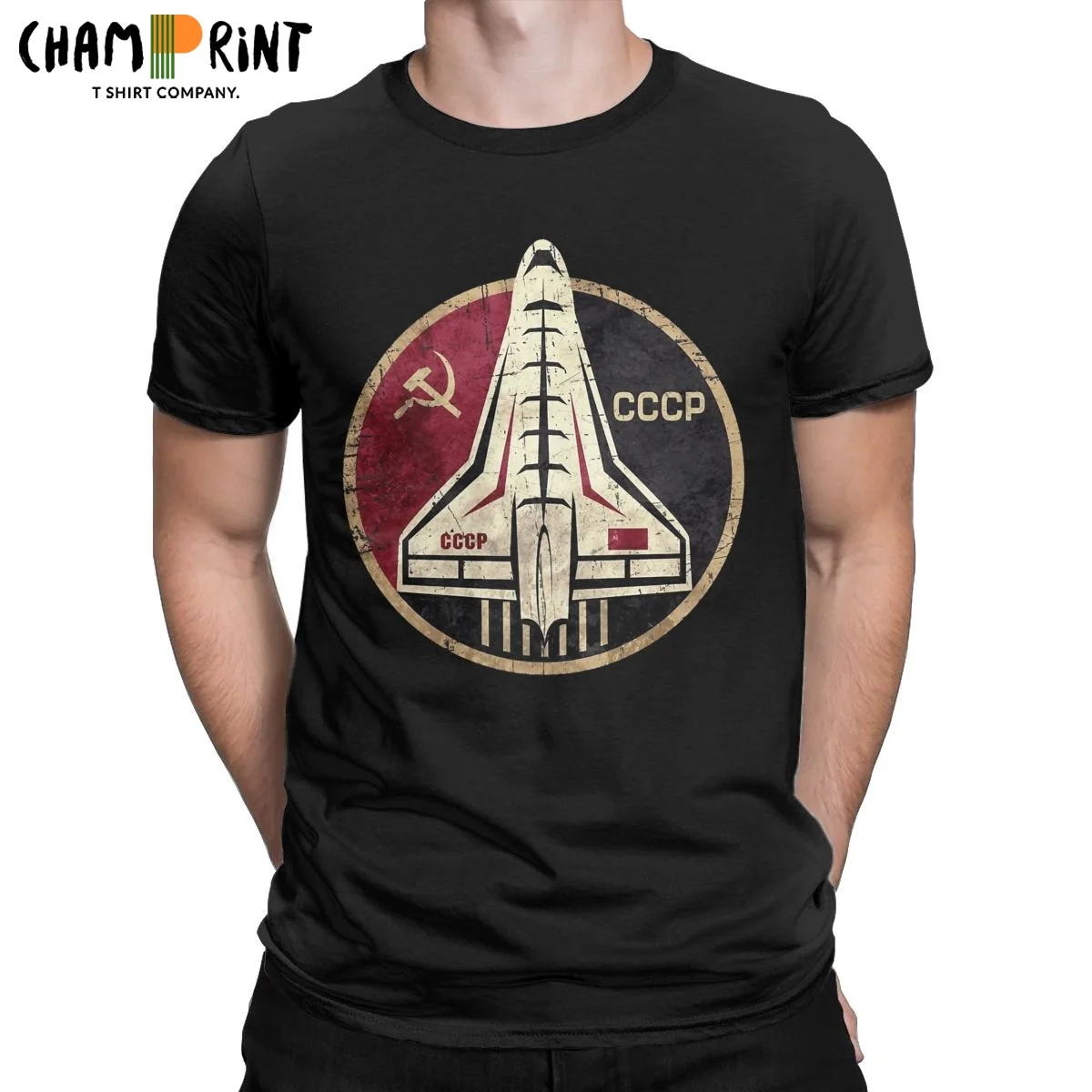 

CCCP Yuri Gagarin Space T-Shirts Men Shuttle Emblem Unique Cotton Tee Shirt O Neck Short Sleeve T Shirts New Arrival Tops