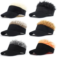 2021 baseball cap with spiked hairs wig baseball hat with spiked wigs men women casual concise sunshade adjustable sun visor