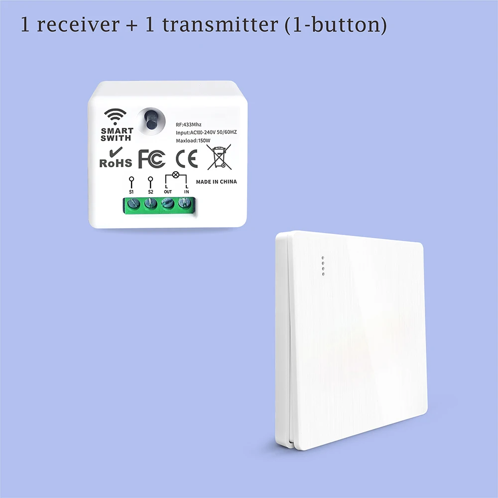 Беспроводной умный выключатель света SLMPLEFUN 433МГц 220В/110В