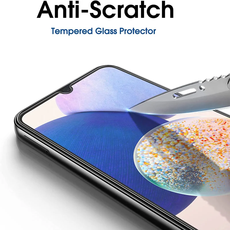 4Pcs Tempered Glass For Samsung Galaxy A14 A34 A54 5G 2.5D 9H Protective Screen Protector Film For Samsung A24 A23 A74 Glass