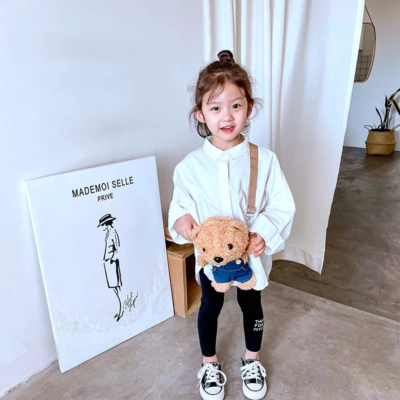 Cute Bear Plush Children Kids Shoulder Bag Cartoon Messenger Bags kawaii Plush Purses little Girls Stuffed Animals Backpack enlarge