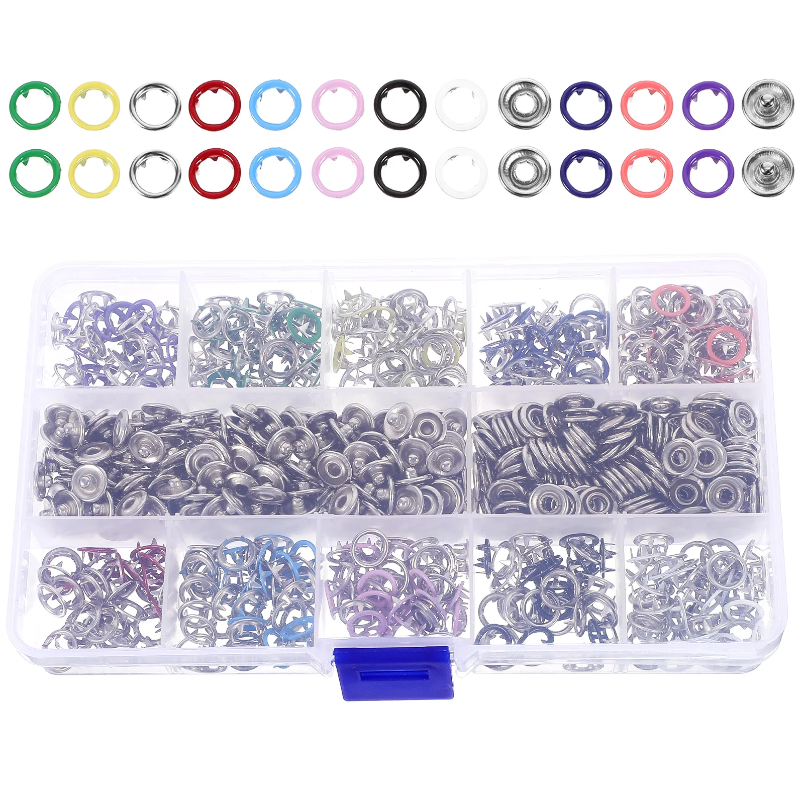 

200 Pcs Clothes Buttons DIY Shirt Five Claw Buckle Snap Clothing Stainless Steel