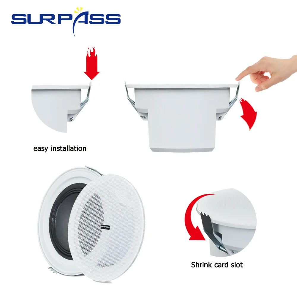 4.5-дюймовый потолочный динамик Водонепроницаемая задняя крышка простая