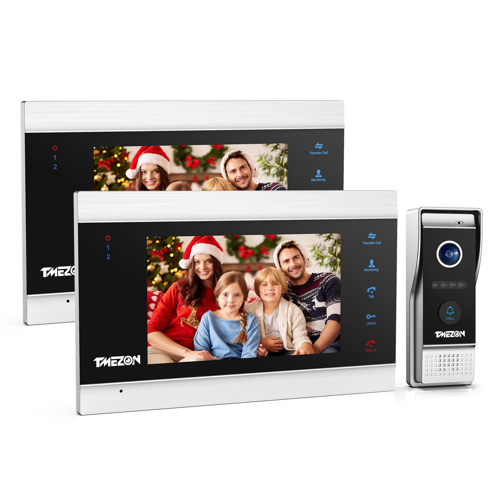 TMEZON 7 Inch 1080P TFT Wired Video Intercom System Door Phone Camera,Support Recording / Snapshot Doorbell