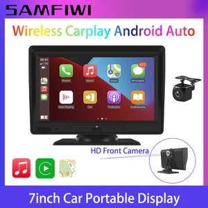 7inch HD 1080 CarPlay Tablet car Touch screen front +back rear camera voice control Car Portable And