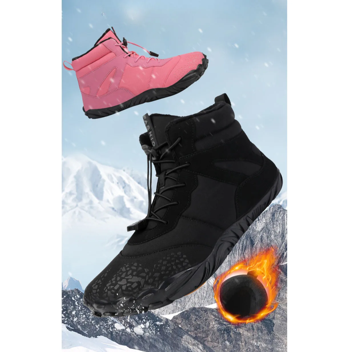 Зимние зимние ботинки для мужчин и женщин лыжные пар непромокаемая нескользящая