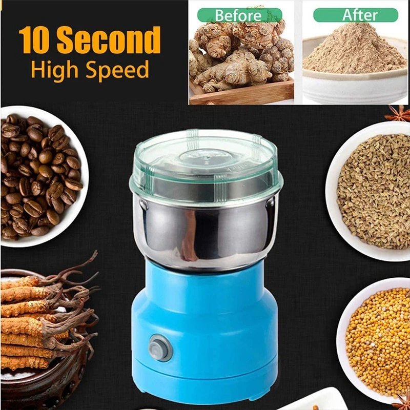 

304 Stainless Steel Coffee Bean Grinder Machine Portable Electric Coffee Grinder Cereal Nuts Spices Grains Mini Grinding Machine